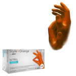&Uuml;hekordsed nitriilkindad Style Orange, puudrivaba, oranž, 100 tk.