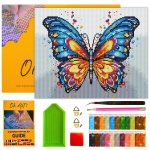 Teemantmosaiik Oh Art! Vikerkaareputke liblikas, 30x40 cm