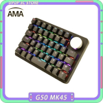 G50 MK45 Mini RGB mehaaniline klaviatuur NUMPAD -nupuga - valge ilma RGB -ta, sinine l&uuml;liti