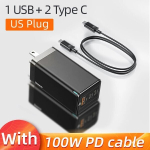 S&uuml;learvuti laadija Baseus 65W Globeri kontroll 4 USB -pesaga ja kiire laadimisega 4,0 - 2c 1U USA, mitte kunagi 65W laadija