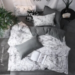 Voodikomplekti tekiga voodipesu padjakate kuninglik suurus - 230x260cm 3tc, valge, valge