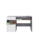 Kirjutuslaud Sigma SI 10, valge/hall/hele pruun