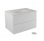 Seinale kinnitatav vannitoakapp kraanikausiga Besco Akya Classic, 76 cm, valge