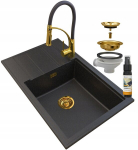 Graniit valamu Granitan Louis kuld k&ouml;&ouml;gisegisti Nexo sifoon komplekt