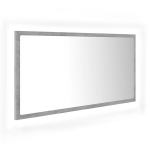 vidaXL LED vannitoa peeglikapp, betoonhall, 90x8,5x37 cm, akr&uuml;&uuml;l