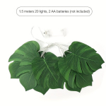 Monstera Lehe Valgusketid Patarei Toitega, 1,5 metro (10 LED)