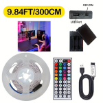 RGB LED valgusriba kaugjuhtimispuldiga, 9,84 pėdų / 118,11 colio / 3M
