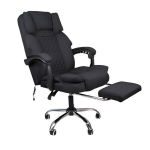 Ergonoomiline kontoritool jalatoe ja USB-massaažiseadmega, must