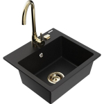 &Uuml;hekordne graniidist valamu Mexen Milo k&ouml;&ouml;gisegistiga Elia, must/kuldne metallic - 6505-75-670101-00