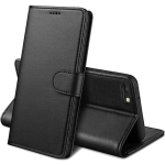 iPhone SE 2020 jaoks karp - 7 - 8 - Must rahakott magnetilise klapiga kaanega kaardiruumiga [Phonillico&reg;]