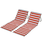 Outsunny Beach Mat 2 kokkupandava reguleeritava p&auml;ikesevarju rannamattide kandekott punane 142x51x40cm