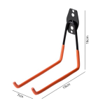 Garaaži konksu seinakinnitus jalgratta redeli t&ouml;&ouml;riistade jaoks Solid Orange