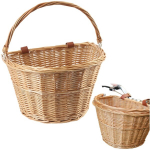 Punutud juhtraua punutud jalgratta korv koos hoidjaga