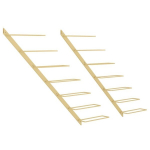 vidaXL seinale kinnitatav veiniriiul 7 pudelile 2 tk, kuldne raud