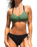 Ujumisriided naistele Cupshe, roheline/must, XL