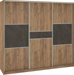 Riidekapp Rico 240D, pruun/hall