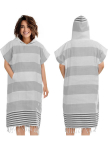 Poncho-r&auml;tik Jemidi, unisex, S/M, kapuutsi ja taskuga, 100 % puuvill, hall