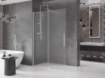 Mexen Velar l&uuml;kand du&scaron;isein Walk-in 160 x 200 cm, h&auml;rmatis 8 mm, harjatud nikkel - 871-160-000-33-97, 160 x 200 cm