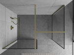 Mexen Kioto du&scaron;isein Walk-in 110 x 90 cm, must raam, kuld - 800-110-202-50-70-090