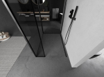 Mexen Kioto du&scaron;isein Walk-in 100 x 70 x 30 cm, must raam, pintseltatud hall - 800-100-070-221-66-70-030