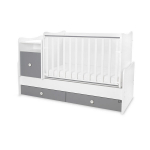 Muundatav lastevoodi Lorelli Trend Plus New, 110x62/161x62 cm, valget/kivihalli v&auml;rvi