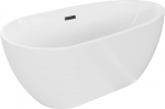 Mexen Eos eraldiseisev vann 170 x 75 cm, valge, must &uuml;levool - 52471707500-70