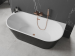 Mexen Oval Vabalt seisev seinavann 160 x 80 cm, valge/must, &uuml;levool roosa kuld - 52671608075-60, 160 x 80 cm