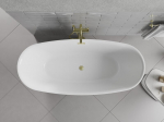 Mexen Luvo Slim vanni iseseisev 170 x 75 cm, valge/must, &uuml;levool kuldne harjatud - 52801707575-55, 170 x 75 cm
