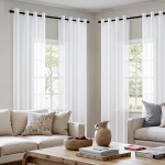 Voile-kardinad &ouml;&ouml;sidega elegantsed valged 4 tk 140 x 175 cm &mdash; elutoa kardinad, l&auml;bipaistvad kardinad, akna dekoratsioon, magamistoa kardinad, kodutekstiilid, kardinapuu kardinad, kerge voile