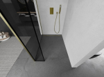 Mexen Kioto du&scaron;isein Walk-in 140 x 30 cm, must raam, harjatud kuld - 800-140-212-55-70-030