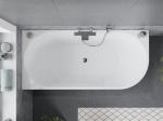 Mexen Mia nurgavann vabalt seisev vasak 170 x 80 cm, valge, &uuml;levool kroom - 52691708000L-01, 170 x 80 cm
