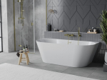 Mexen Oval Slim eraldiseisev seinavann 170 x 80 cm, valge, kuldne harjatud &uuml;levool - 52661708000-55