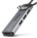 USB-jaotur - AXAGON - HMC-H3A - 3x USB-A - 1x HDMI 1.4b - hall v&auml;rv