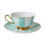 Kruus alustassiga, Stripy mint & white, 180 ml, Bombay Duck, piparm&uuml;ndi/valge