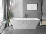 Mexen Tava vabadiv vann, rihveldatud 170 x 75 cm, valge, &uuml;levool kroom - 52851707500-01