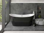 Mexen Montana vaba seisev vann 180 x 90 cm, valge/must, &uuml;levool gun gray harjatud - 52011809075-66, 180 x 90 cm