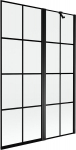 Mexen Mist kahepoolne du&scaron;inurk, parem 120 x 150 cm, must ruudustik, must - 8A9-120-011-70-77-P