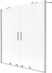 Mexen Velar Duo vanniseinale 2-osaline l&uuml;kanduks 140 x 150 cm, matt, harjatud nikkel - 896-140-000-32-97