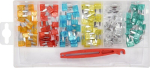 Yato Mini Fuse Komplekt YT-83143, 121tk, kompaktne, 120 fuse (5A x20, 10A x20, 15A x20, 20A x20, 25A x20, 30A x20), haarats