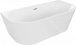 Mexen Oval vann vaba seisev seinale 180 x 80 cm, valge, harjatud nikli &uuml;levool - 52671808000-97, 180 x 80 cm