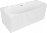 Mexen Gia vann vaba seisuga, nurga servaga vasak 170 x 80 cm, valge l&auml;ige, harjatud nikkel &uuml;levool - 52701708000L-97, 170 x 80 cm