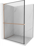 Mexen Kioto+ L du&scaron;isein riiuliga Walk-in 90 x 200 cm, must raam, harjatud vask - 800-090-123-65-70