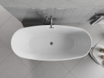 Mexen Luvo Slim eraldiseisev vann 170 x 75 cm, valge/must, &uuml;levool gun metal- 52801707575-95