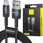 Spacecase Usb-a-usb-c kaabel, 200 cm, Quick Charge 3.0
