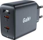 GaN 35W PD 2x USB C Acefast A49 ki&scaron;tukinis greitasis laadija - must