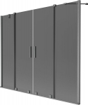 Mexen Velar Duo vannitoa paravan 2-osaline l&uuml;katav 170 x 150 cm, grafiit, h&otilde;behall harjatud - 896-170-000-42-66