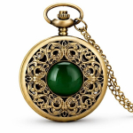 Eksklusiivne vintage-stiilis taskukell kettiga ja dekoratiivse ornamentiseeritud korpusega