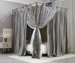 Voodi baldahhiin s&auml;&auml;sev&otilde;rguga, elegantne hall komplekt 120x200x210 cm