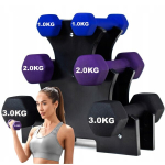 Neopreenist hantlite komplekt koos alusega 12kg