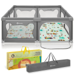 Komplekt: Laste maneež Lionelo Willow XL + kahepoolne laste vaip Lionelo Robby